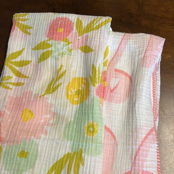 Cloud Island 100% Cotton Muslin Blankets Large "You are Loved" Floral (Two) - Picture 6 of 6